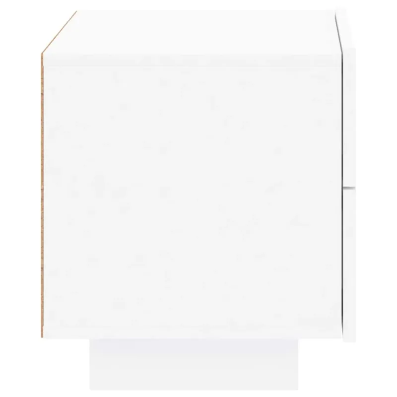 Naktinė spintelė su LED lemputėmis, balta, 70x36x40,5cm