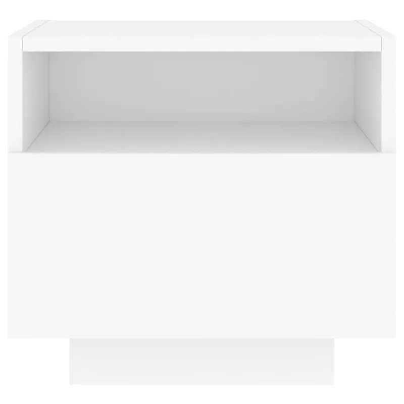 Naktinė spintelė su LED lemputėmis, balta, 40x39x37cm