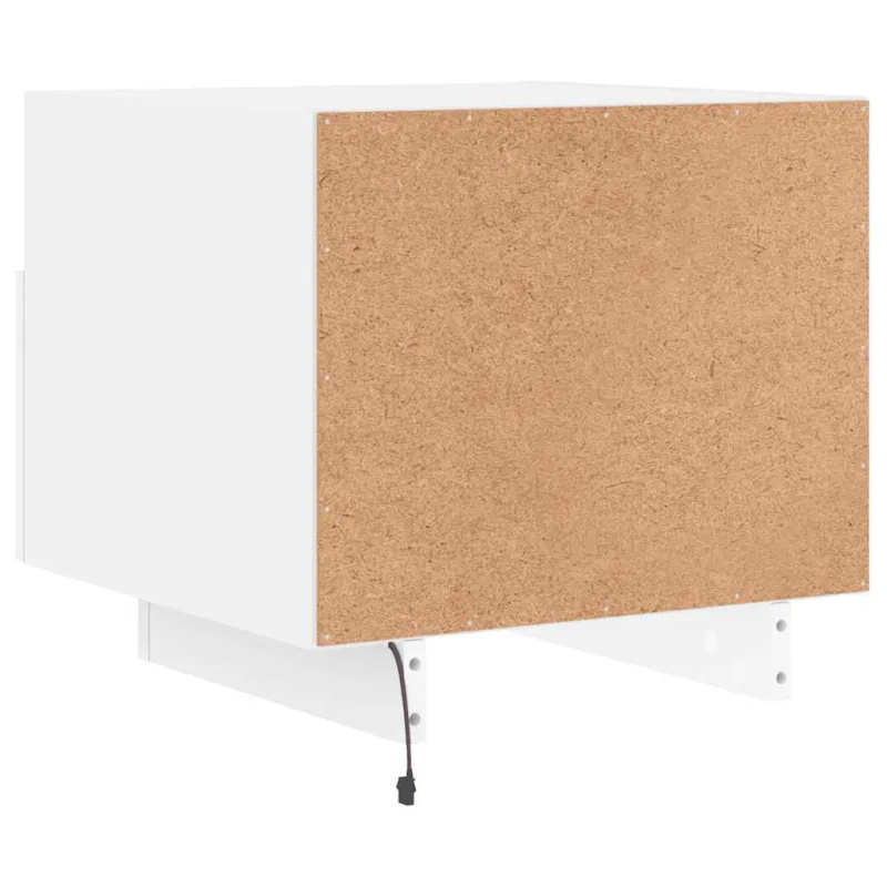Naktinė spintelė su LED lemputėmis, balta, 40x39x37cm