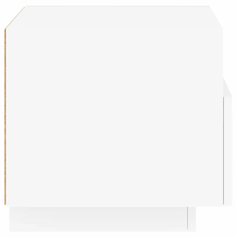 Naktinės spintelės su LED, 2vnt., baltos, 40x39x37cm