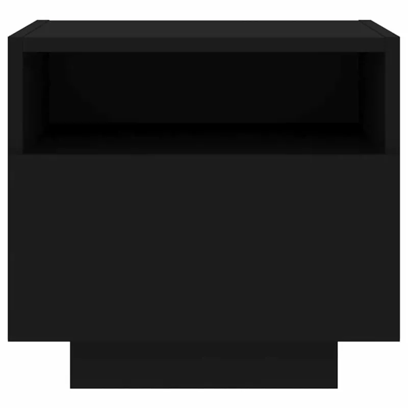 Naktinės spintelės su LED, 2vnt., juodos, 40x39x37cm
