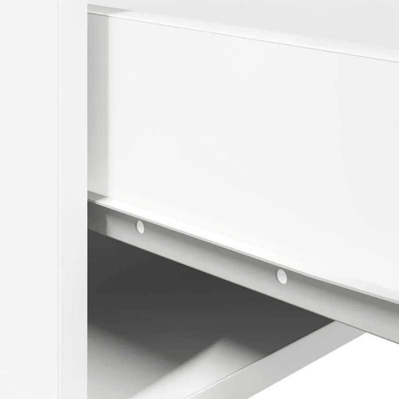 Prie sienos montuojama naktinė spintelė su LED, balta