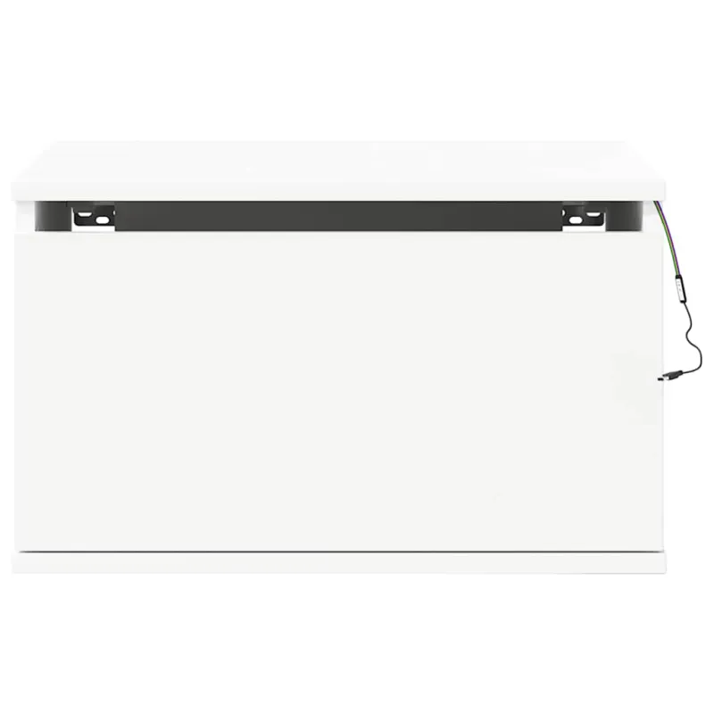 Sieninės naktinės spintelės su LED, 2vnt., baltos