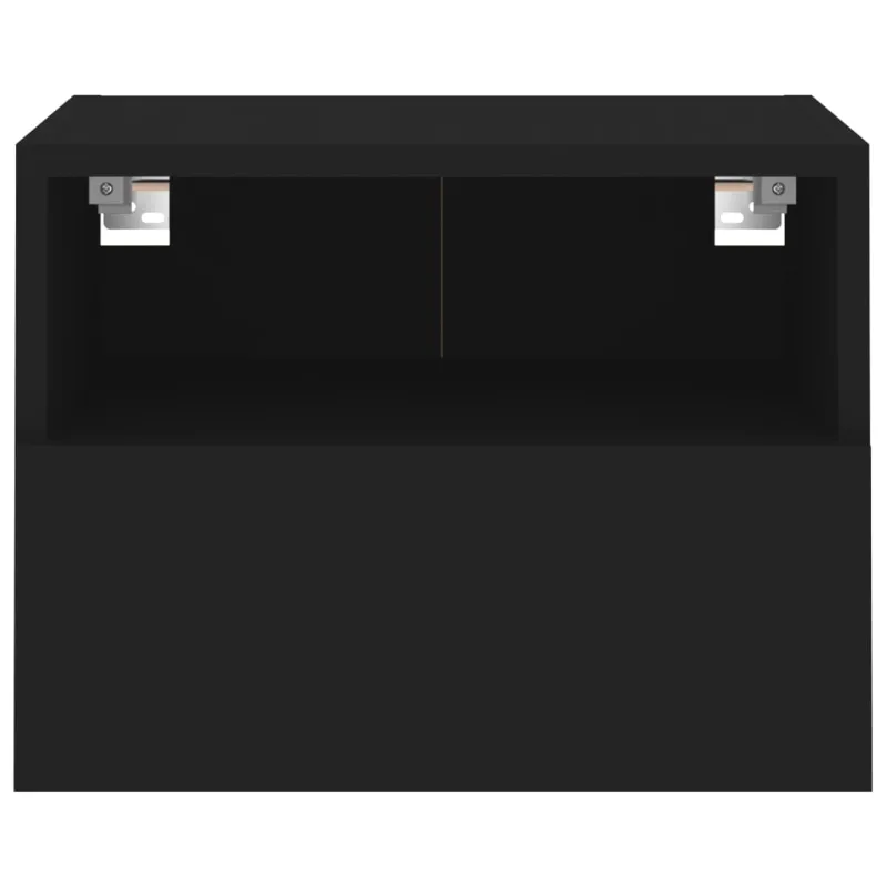 Sieninės TV spintelės, 2vnt., juodos, 40x30x30cm, mediena
