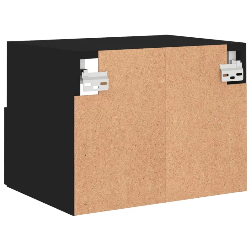 Sieninės TV spintelės, 2vnt., juodos, 40x30x30cm, mediena