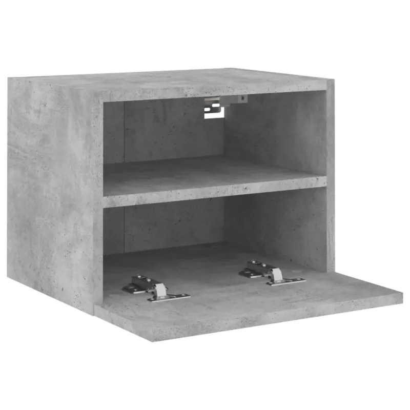 Sieninės TV spintelės, 2vnt., betono, 40x30x30cm, mediena