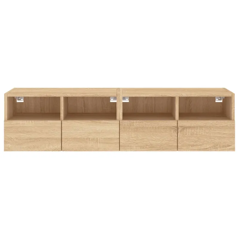 Sieninės TV spintelės, 2vnt., ąžuolo, 60x30x30cm, mediena