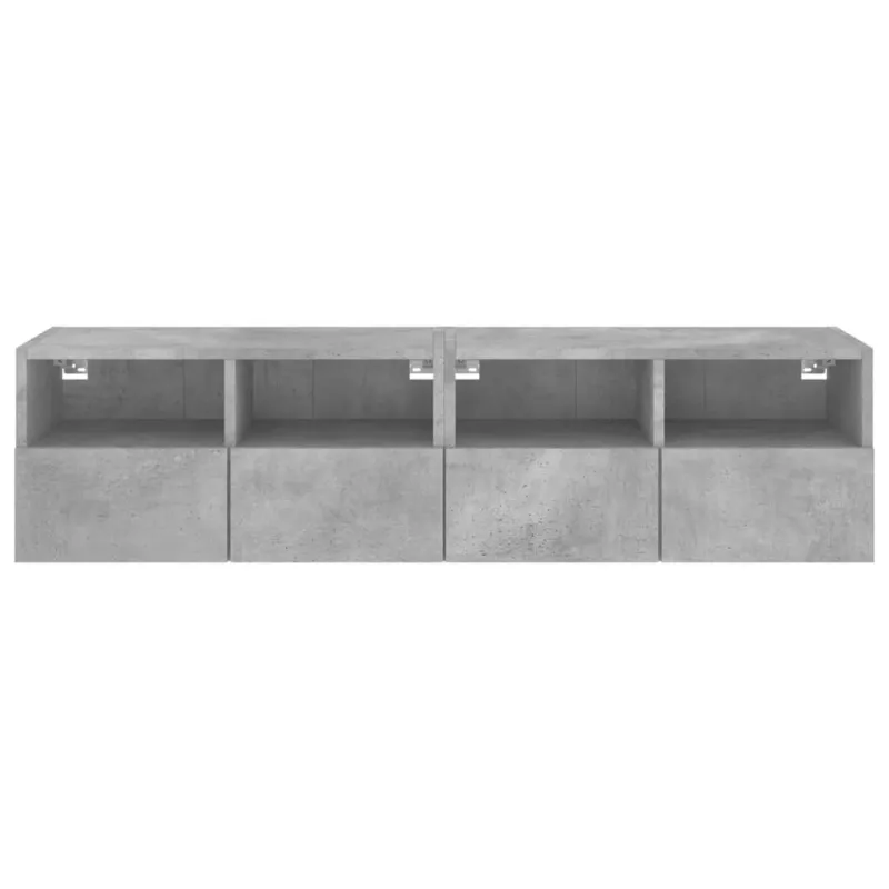 Sieninės TV spintelės, 2vnt., betono, 60x30x30cm, mediena
