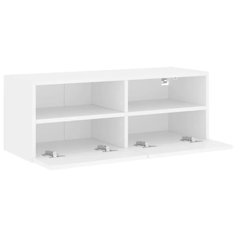 Sieninė TV spintelė, balta, 80x30x30cm, apdirbta mediena