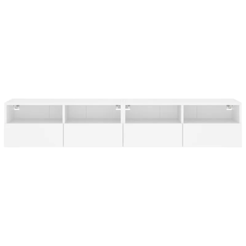 Sieninės TV spintelės, 2vnt., baltos, 80x30x30cm, mediena