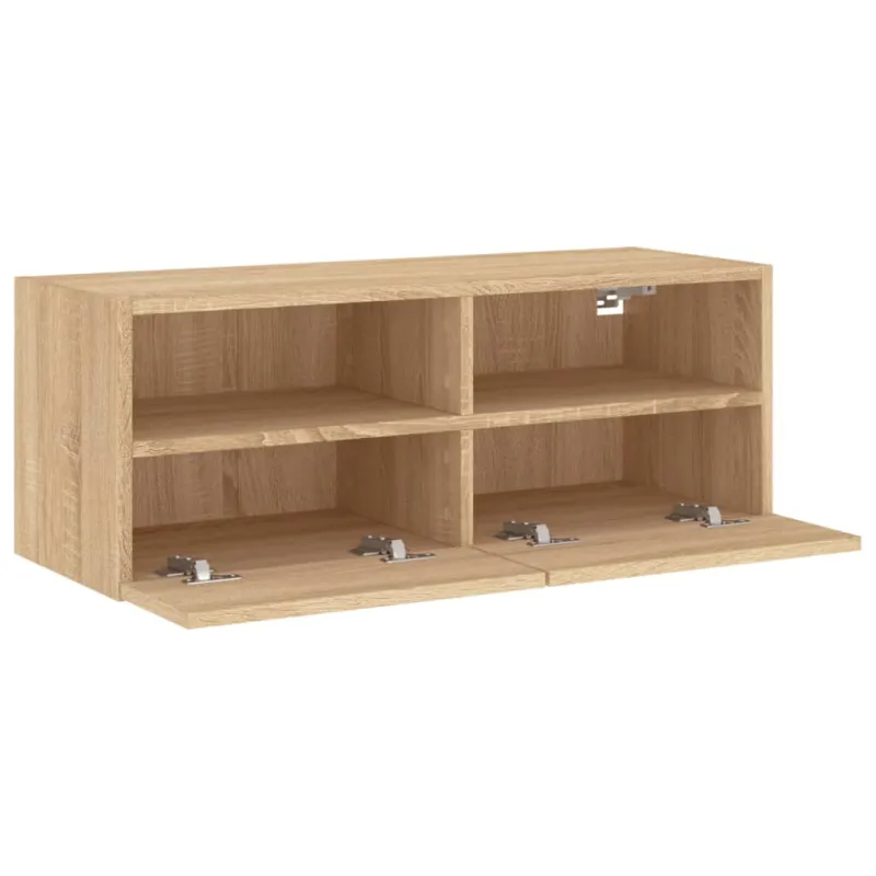 Sieninė TV spintelė, ąžuolo, 80x30x30cm, apdirbta mediena