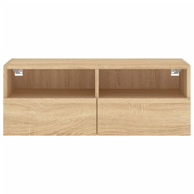 Sieninė TV spintelė, ąžuolo, 80x30x30cm, apdirbta mediena