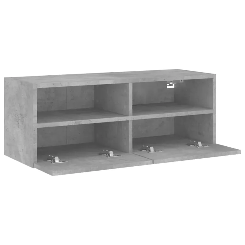 Sieninė TV spintelė, betono pilka, 80x30x30cm, apdirbta mediena