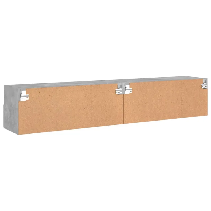 Sieninės TV spintelės, 2vnt., betono, 80x30x30cm, mediena