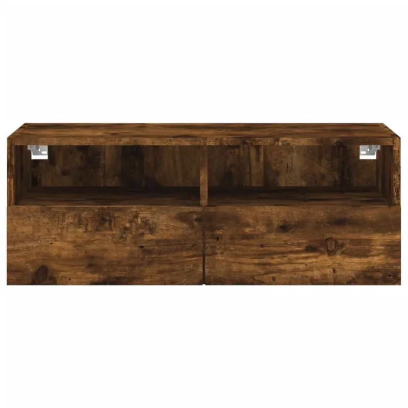 Sieninė TV spintelė, dūminio ąžuolo, 80x30x30cm, mediena