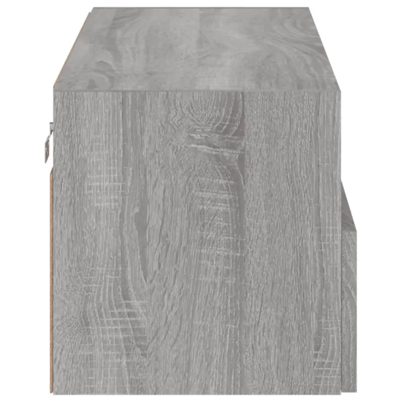 Sieninė TV spintelė, pilka ąžuolo, 80x30x30cm, apdirbta mediena