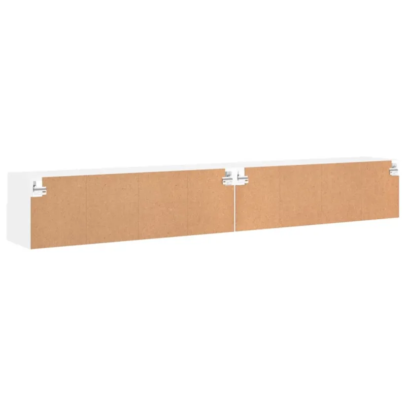 Sieninės TV spintelės, 2vnt., baltos, 100x30x30cm, mediena