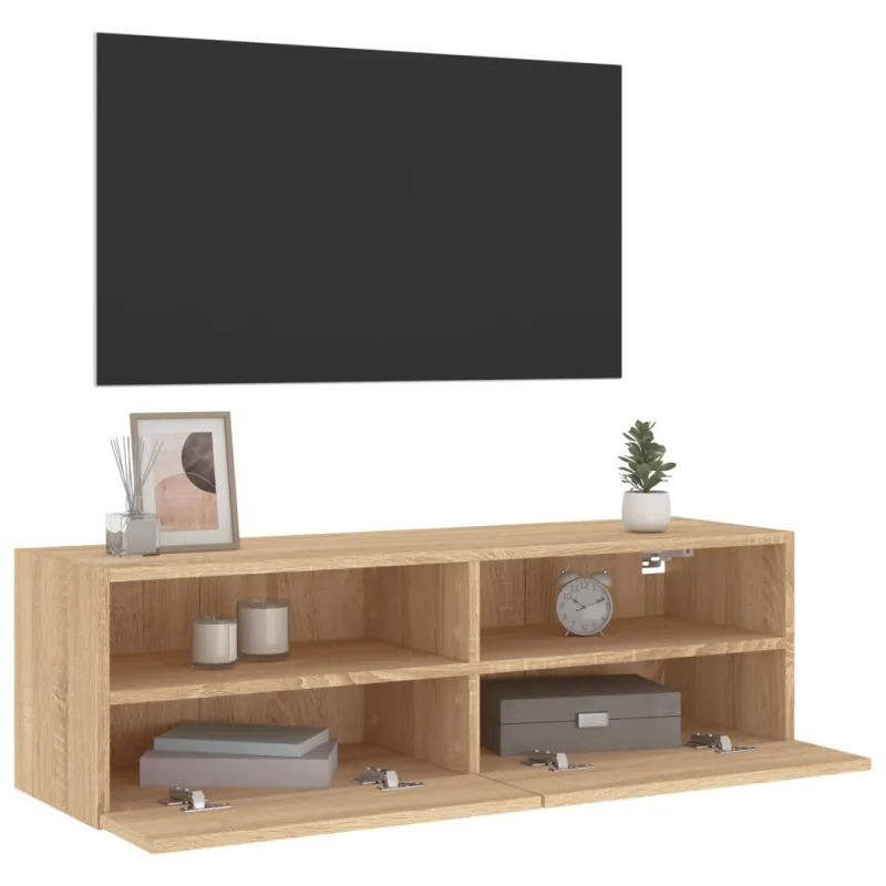 Sieninė TV spintelė, ąžuolo, 100x30x30cm, apdirbta mediena