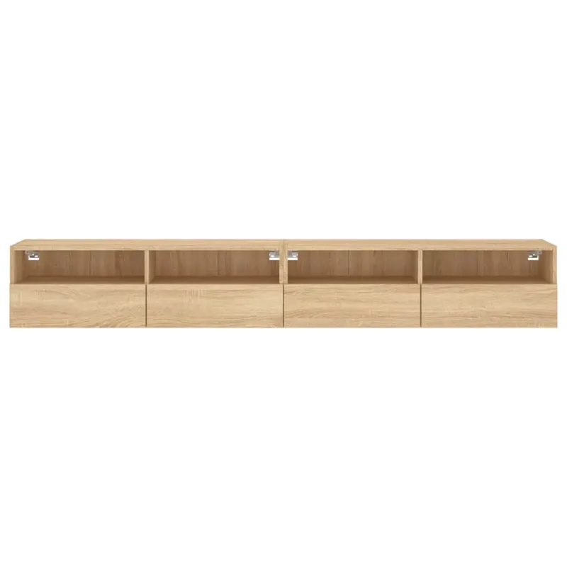Sieninės TV spintelės, 2vnt., ąžuolo, 100x30x30cm, mediena