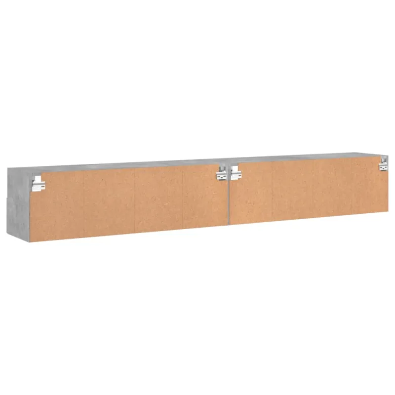 Sieninės TV spintelės, 2vnt., betono, 100x30x30cm, mediena