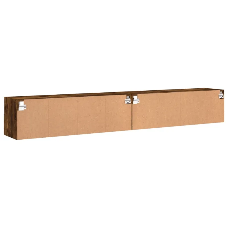 Sieninės TV spintelės, 2vnt., dūminės, 100x30x30cm, mediena