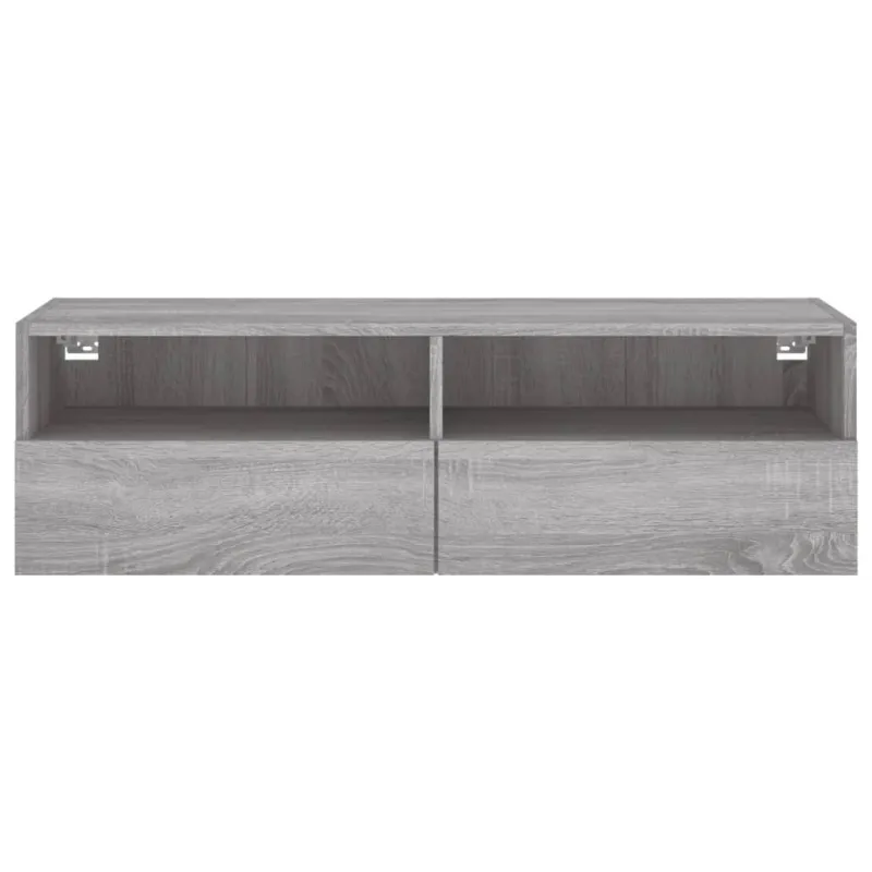 Sieninė TV spintelė, pilka ąžuolo, 100x30x30cm, mediena