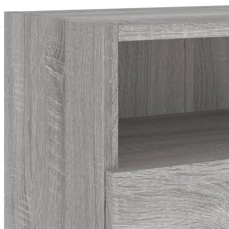 Sieninė TV spintelė, pilka ąžuolo, 100x30x30cm, mediena