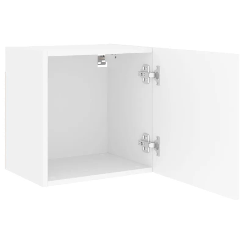 Sieninės TV spintelės, 2vnt., baltos, 40,5x30x40cm, mediena