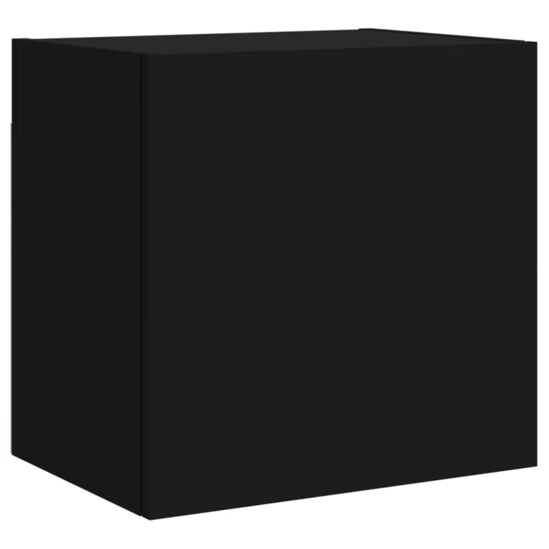Sieninės TV spintelės, 2vnt., juodos, 40,5x30x40cm, mediena
