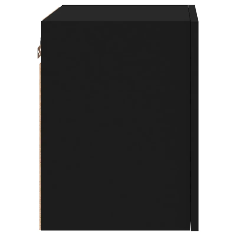 Sieninės TV spintelės, 2vnt., juodos, 40,5x30x40cm, mediena