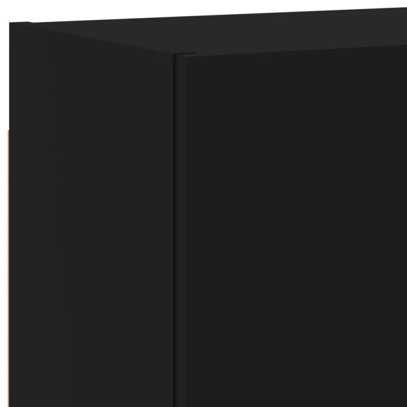 Sieninės TV spintelės, 2vnt., juodos, 40,5x30x40cm, mediena