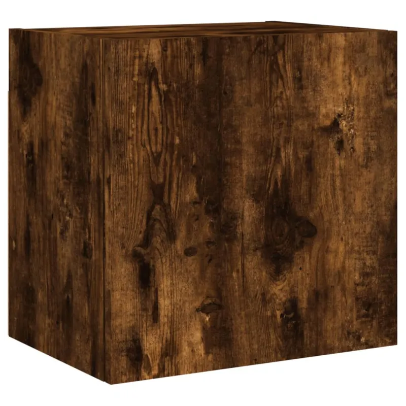 Sieninės TV spintelės, 2vnt., dūminės, 40,5x30x40cm, mediena