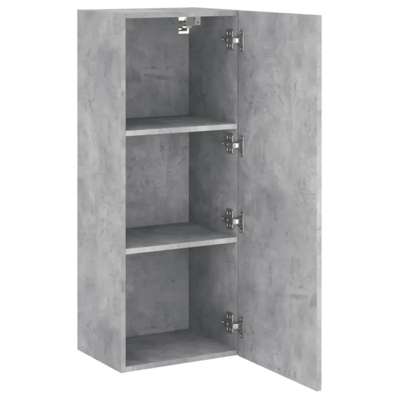 Sieninė TV spintelė, betono pilka, 40,5x30x102cm, mediena