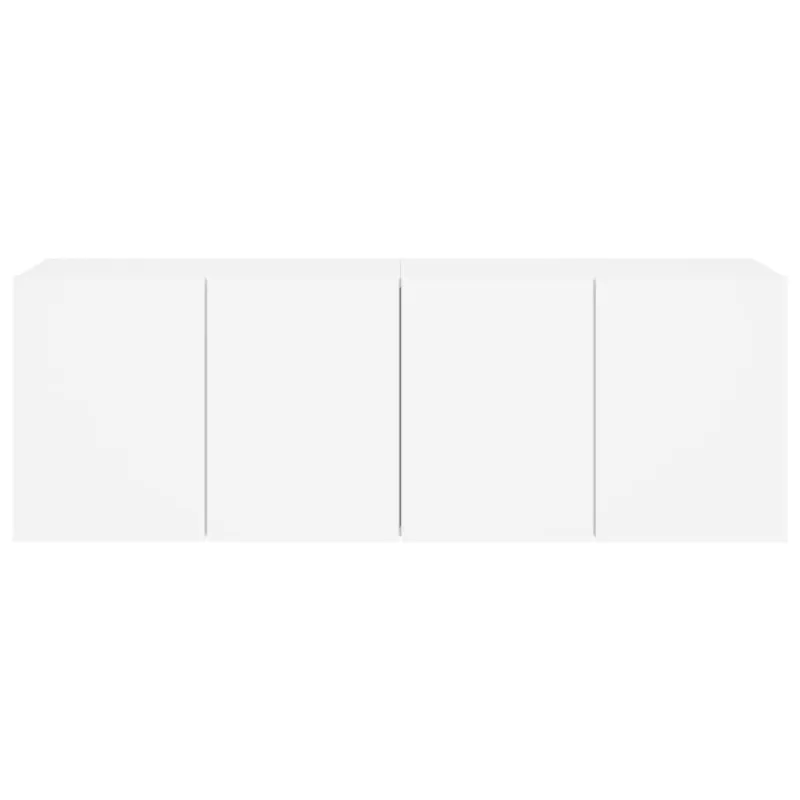 Prie sienos montuojamos TV spintelės, 2vnt., baltos, 60x30x41cm