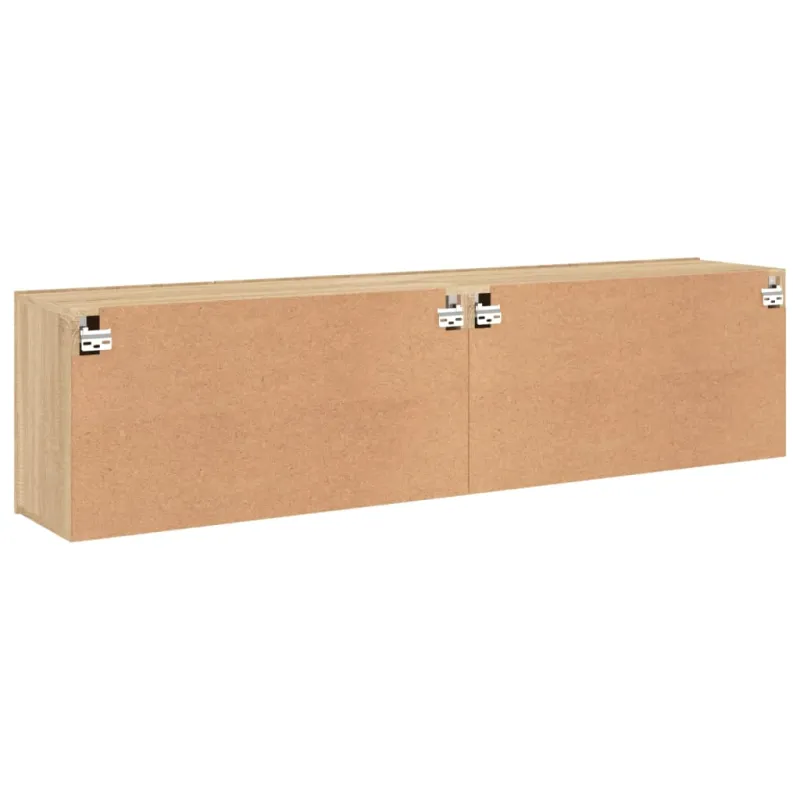 Prie sienos montuojamos TV spintelės, 2vnt., ąžuolo, 80x30x41cm
