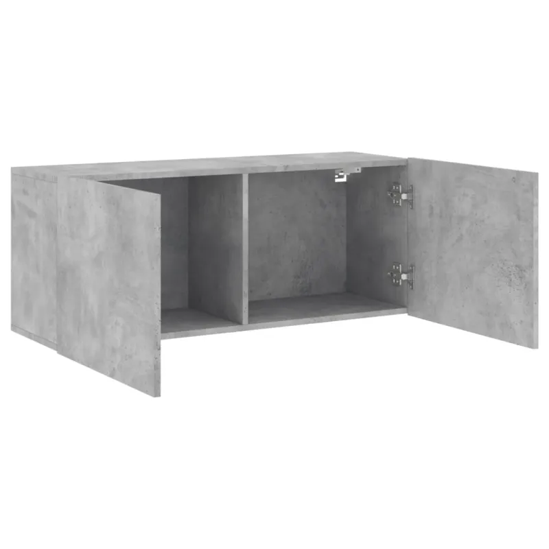 Prie sienos montuojama TV spintelė, betono pilka, 100x30x41cm