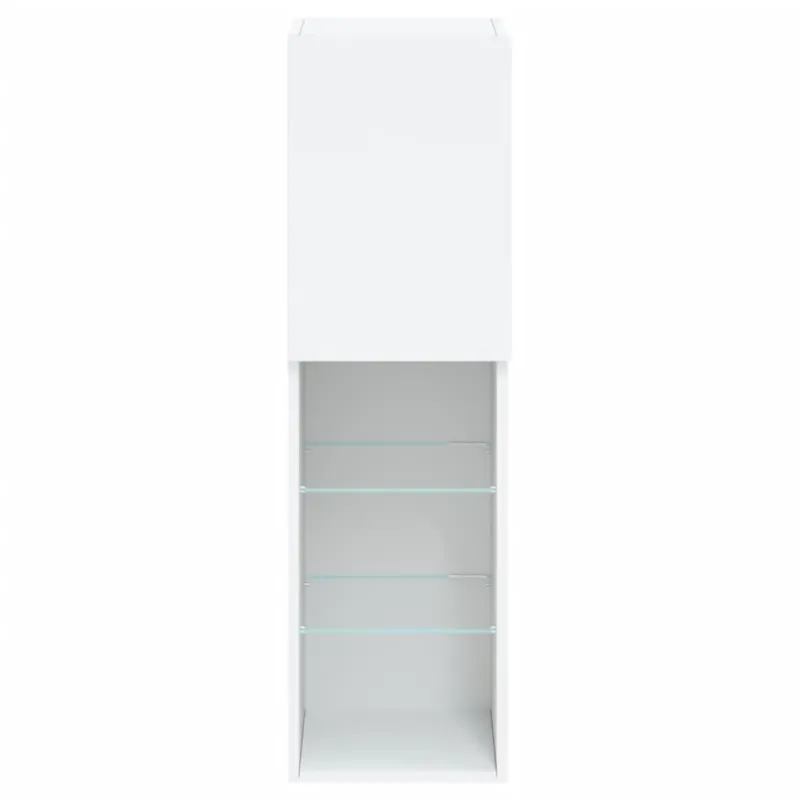 TV spintelė su LED lemputėmis, baltos spalvos, 30,5x30x102cm