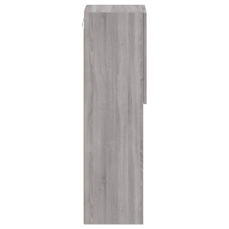 TV spintelė su LED lemputėmis, pilka ąžuolo, 30,5x30x102cm