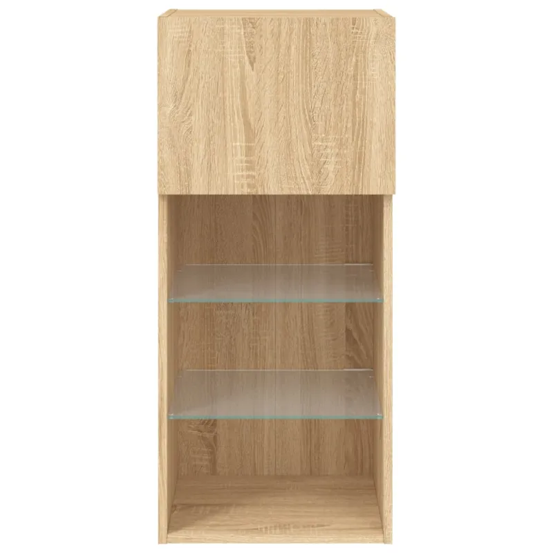 TV spintelė su LED lemputėmis, ąžuolo spalvos, 40,5x30x90cm