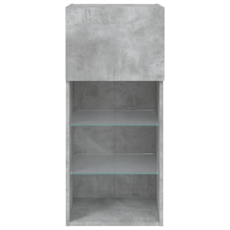 TV spintelė su LED lemputėmis, betono pilka, 40,5x30x90cm