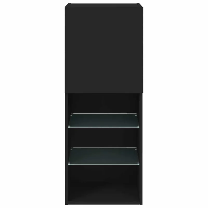 TV spintelė su LED lemputėmis, juodos spalvos, 40,5x30x102cm