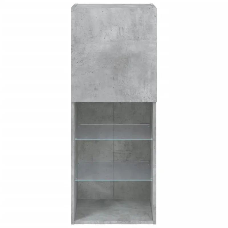 TV spintelė su LED lemputėmis, betono pilka, 40,5x30x102cm
