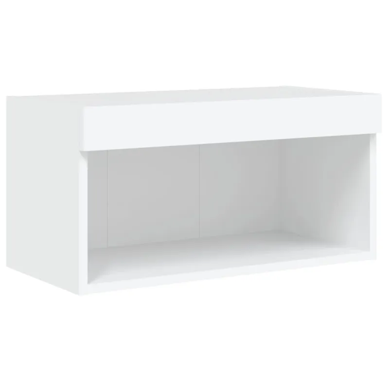 TV spintelė su LED lemputėmis, baltos spalvos, 60x30x30cm