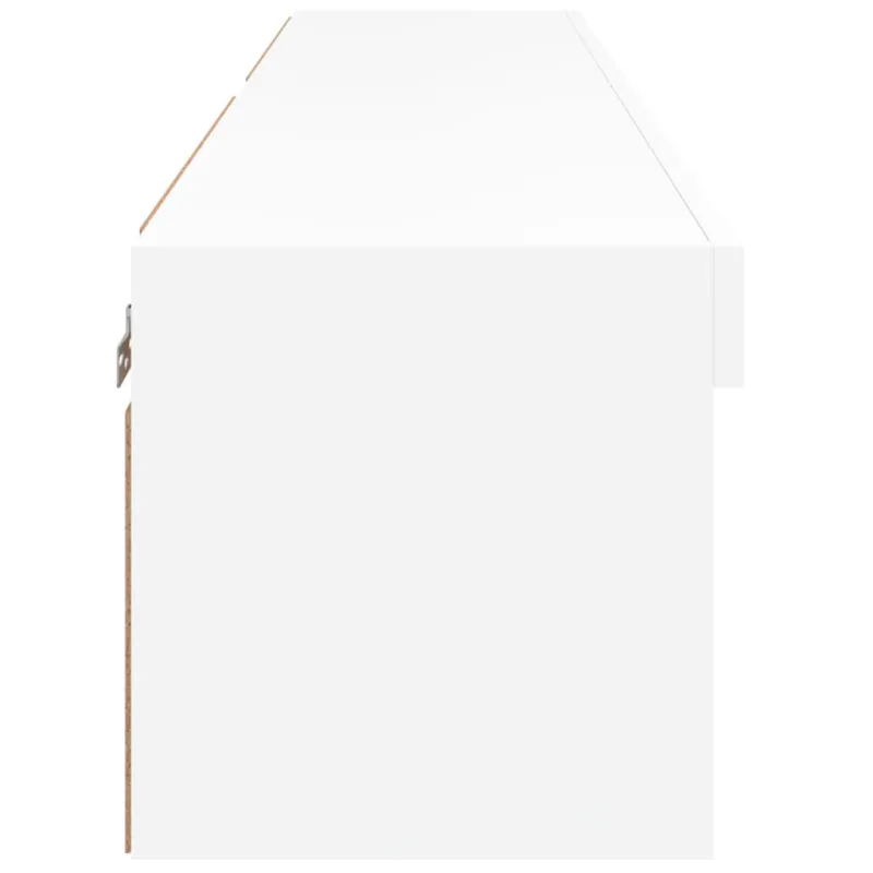 TV spintelės su LED lemputėmis, 2vnt., baltos, 60x30x30cm