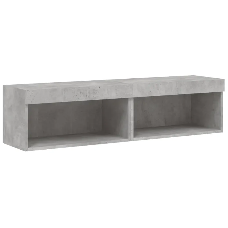 TV spintelės su LED lemputėmis, 2vnt., betono, 60x30x30cm