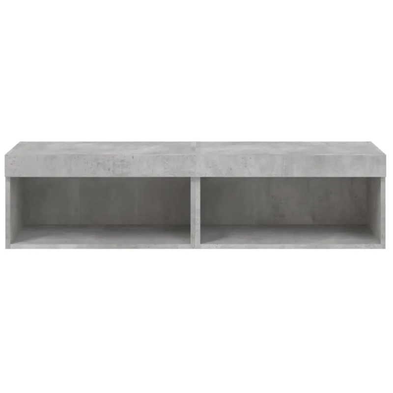 TV spintelės su LED lemputėmis, 2vnt., betono, 60x30x30cm