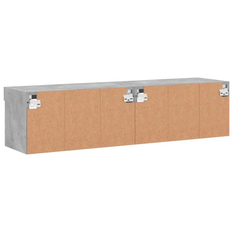 TV spintelės su LED lemputėmis, 2vnt., betono, 60x30x30cm
