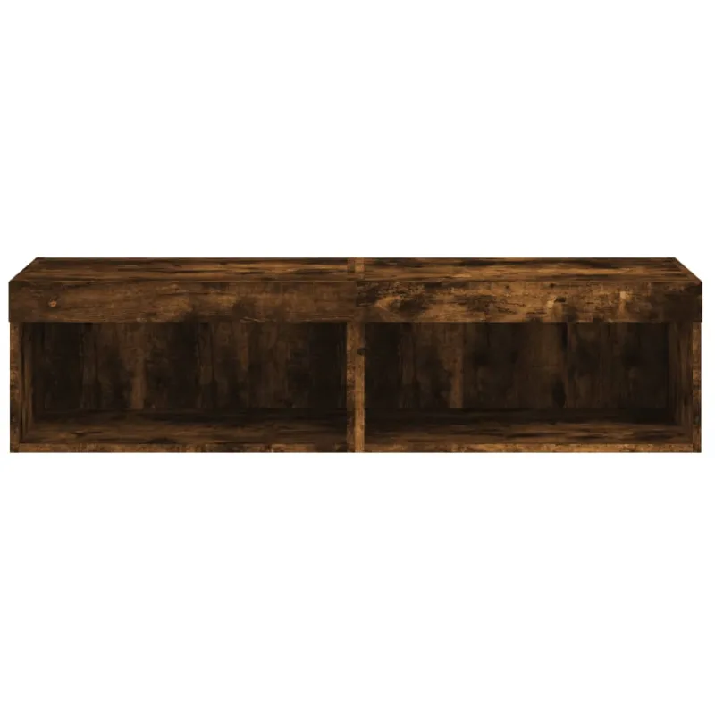 TV spintelės su LED lemputėmis, 2vnt., dūminės, 60x30x30cm