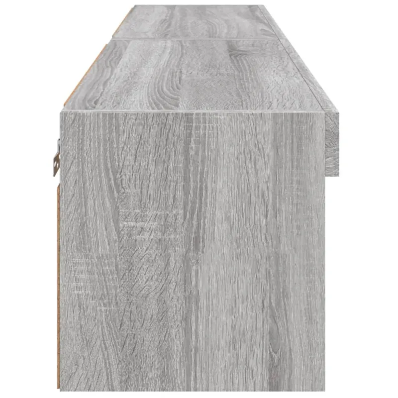 TV spintelės su LED, 2vnt., pilkos ąžuolo, 60x30x30cm