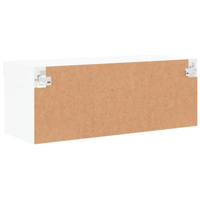 TV spintelė su LED lemputėmis, baltos spalvos, 80x30x30cm